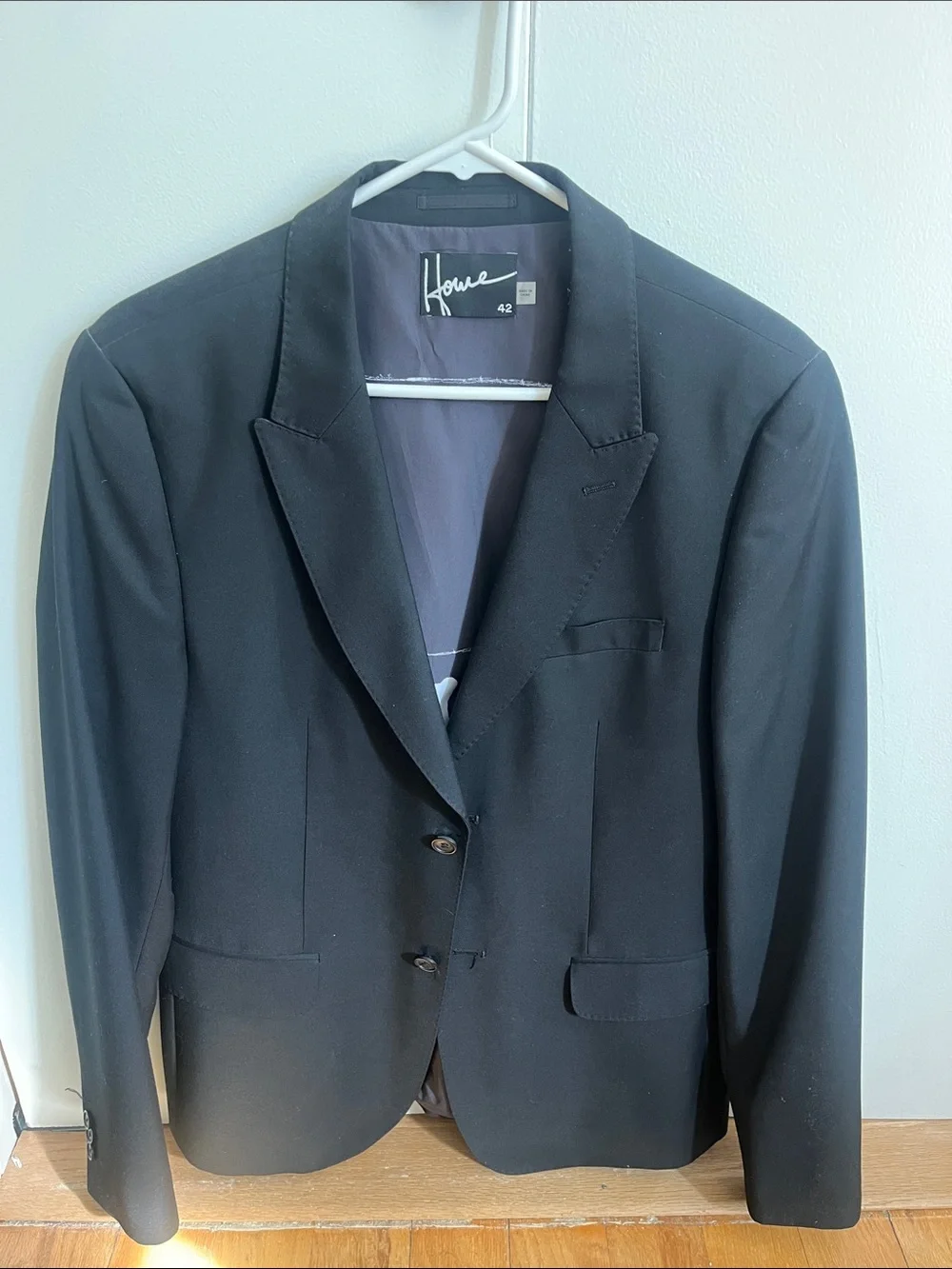 Howe Black Men's Sport Coat with Script Lining